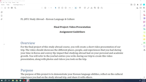 Thumbnail for entry FL 2851 Final Project - Video Presentation Guidelines