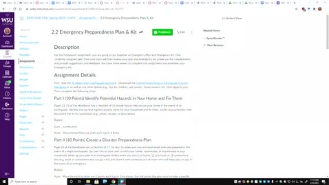 Thumbnail for GEO 1030 - Unit II - Homework 2.2 Earthquake Preparedness Instructions