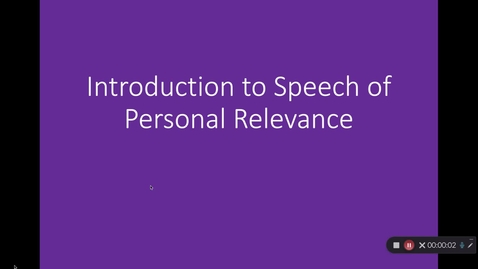 Thumbnail for COMM 1020 - Speech of Personal Relevance