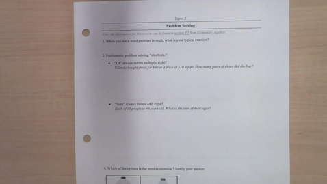 Thumbnail for Topic 2 - Problem Solving
