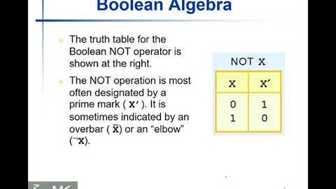 Thumbnail for entry 02: Introduction to Boolean Algebra