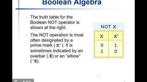 Thumbnail for 02: Introduction to Boolean Algebra