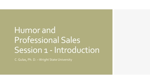 Thumbnail for entry Humor in Sales Part 1-Introduction