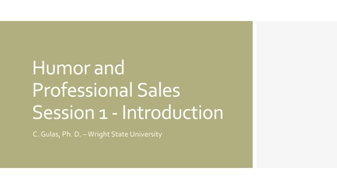 Thumbnail for Humor in Sales Part 1-Introduction