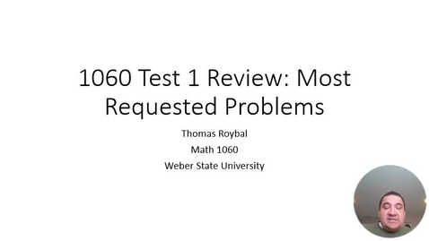 Thumbnail for entry Math 1060 Test 1 Solutions Su23