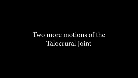 Thumbnail for entry Two more motions of the Talocrural joint