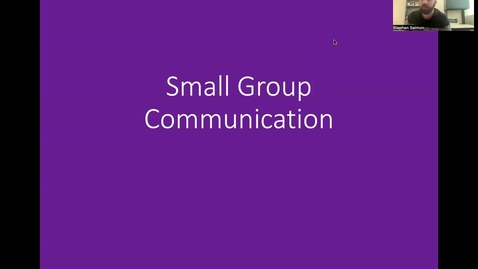 Thumbnail for entry Small Group Communication