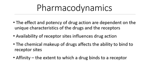 Thumbnail for Unit 2 _Physiology PowerPoint Pharmacodynamics Lecture Video #4
