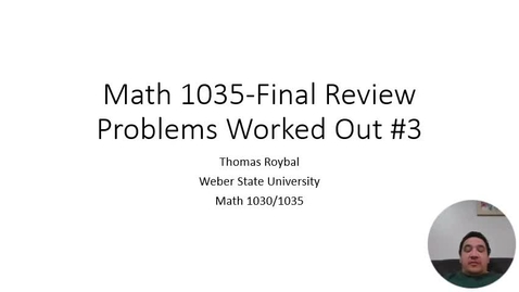 Thumbnail for entry Final Review Solutions #3