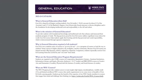 Thumbnail for REST 1540 General Education Requirements 2023