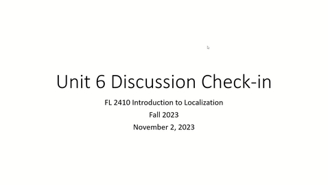 Thumbnail for FL 2410 Fall 2023 - Week 10