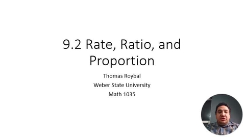 Thumbnail for ME 9.2 Rates, Ratios, and Proportions