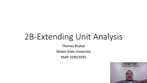 Thumbnail for entry 2B-Extending Unit Analysis ONL