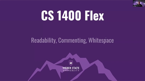 Thumbnail for entry CS Flex 1400 Commenting, Readability and Whitespace 1-1