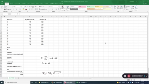 Thumbnail for entry L5b - Correlation and Prediction Excel Tutorial