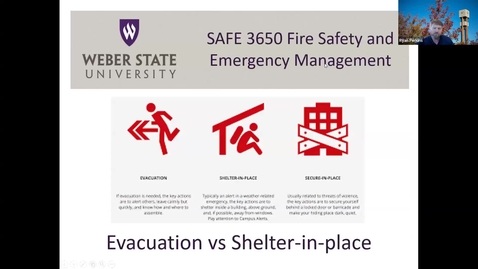 Thumbnail for Module 8 Evacuation and SIP (1.a) SAFE 3650 VTL Spring 2025 35661 - Quiz