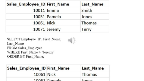 Thumbnail for entry Relational Database and SQL 4 - Order BY Group BY and Having