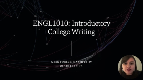Thumbnail for ENGL 1010 Week Twelve Spring 2026 Recording