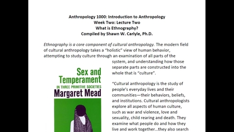 Thumbnail for ANTH 1000: What is Ethnography? (Part 1)