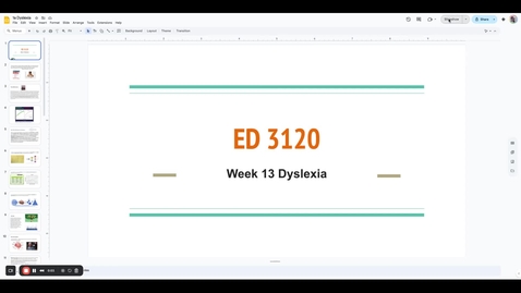 Thumbnail for 1a Dyslexia - Google Slides - 15 November 2025