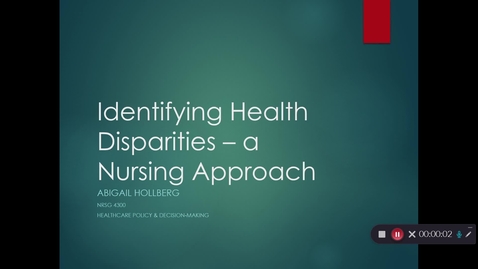 Thumbnail for Identifying Health Disparities--A nursing approach