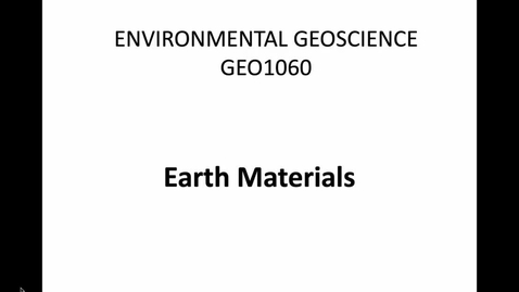 Thumbnail for Week 2 Earth Materials