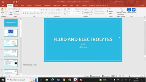 Thumbnail for entry Fluids &amp; Electrolytes