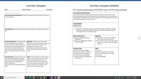 Thumbnail for Unit plan template part 1