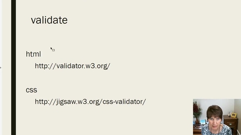 Thumbnail for entry Validate the HTML and the CSS