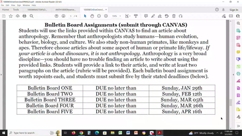 Thumbnail for entry ANTH 1000: MiniFAQ2: How Do I Complete my Bulletin Board Assignments?