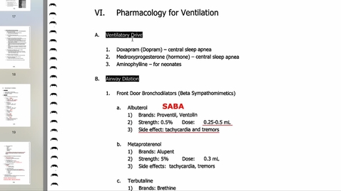 Thumbnail for Ventilation Drugs - Quiz
