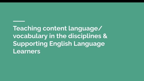 Thumbnail for entry Content Language and Vocabulary