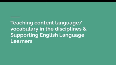 Thumbnail for Content Language and Vocabulary