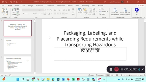 Thumbnail for SAFE 3660 - Module 11 Lecture