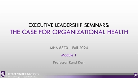 Thumbnail for The Case For Organizational Health