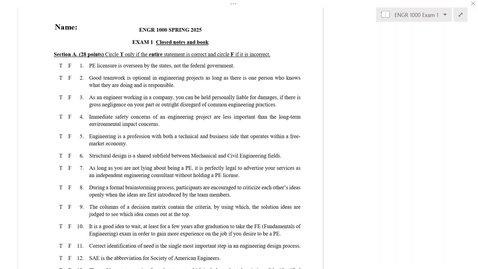 Thumbnail for ENGR 1000-Spring 2025-Exam 1 Review