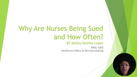 Thumbnail for Policy Analysis "Why Are Nurses Being Sued and How Often?"