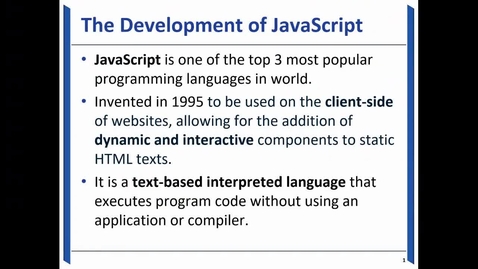 Thumbnail for 1-Introduction to JavaScript