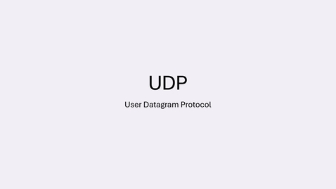 Thumbnail for Transport Layer - UDP