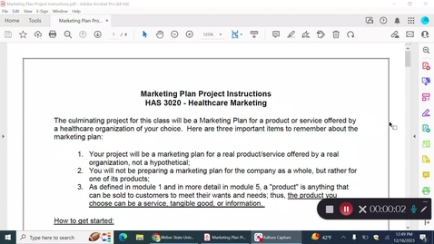 Thumbnail for entry Video: Marketing Plan Project Overview