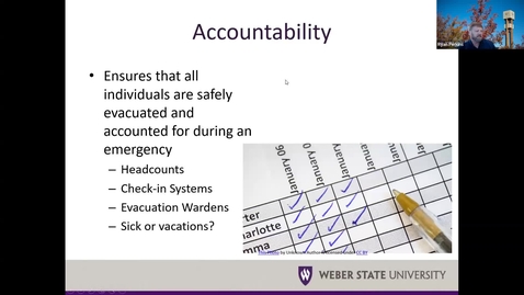Thumbnail for Module 8 Evacuation and SIP (1.b) SAFE 3650 VTL Spring 2025 35661 - Quiz