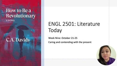 Thumbnail for ENGL 2501 Week Nine Recording