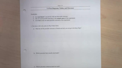 Thumbnail for Topic 21 - Tree Diagrams, Tables, and Outcomes