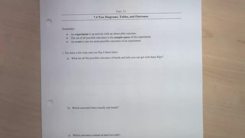 Thumbnail for entry Topic 21 - Tree Diagrams, Tables, and Outcomes