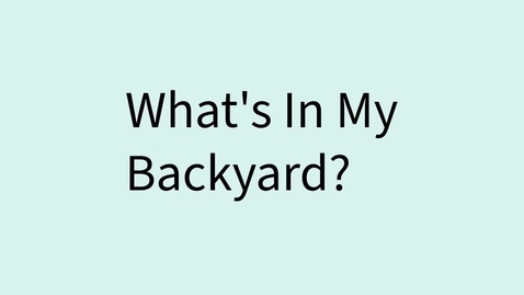 Thumbnail for What's In My Backyard
