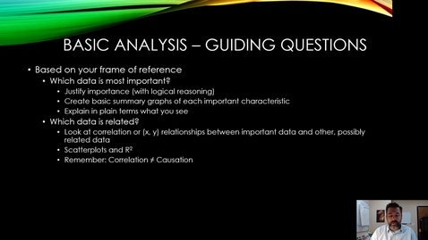 Thumbnail for entry 6 - Basic Analysis - Scatter plot and R^2 (9:45)