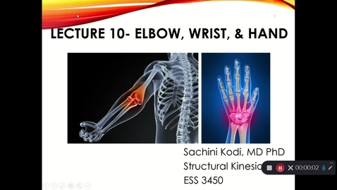 Thumbnail for entry Lecture 10- Elbow, Wrist, and Hand Recording