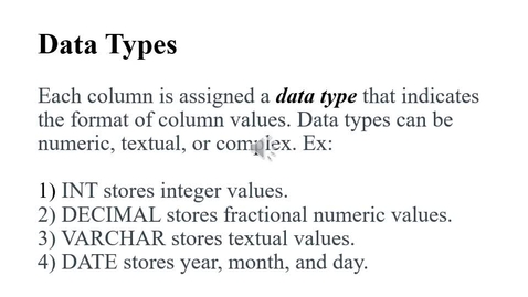Thumbnail for Relational Database and SQL 3 - Data Types