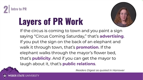 Thumbnail for Week 1 COMM 3400 PR Introduction Part 2