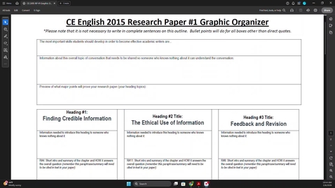 Thumbnail for Clip of Peer Review for RP#1 outline